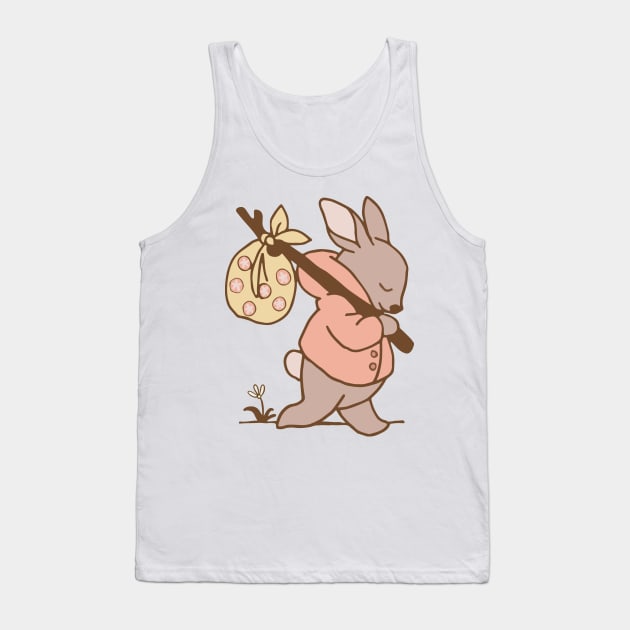 Little cute rabbit walks away from home - on a baby onzie or sweatshirt Tank Top by marina63